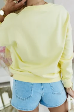 CandyTM BLUZA BAWEŁNIANA AUTKO KWIATY ŻÓŁTA