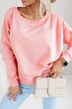 CandyTM BLUZA BAWEŁNIANA HANA Z MARSZCZENIAMI NA RAMIONACH MORELOWA