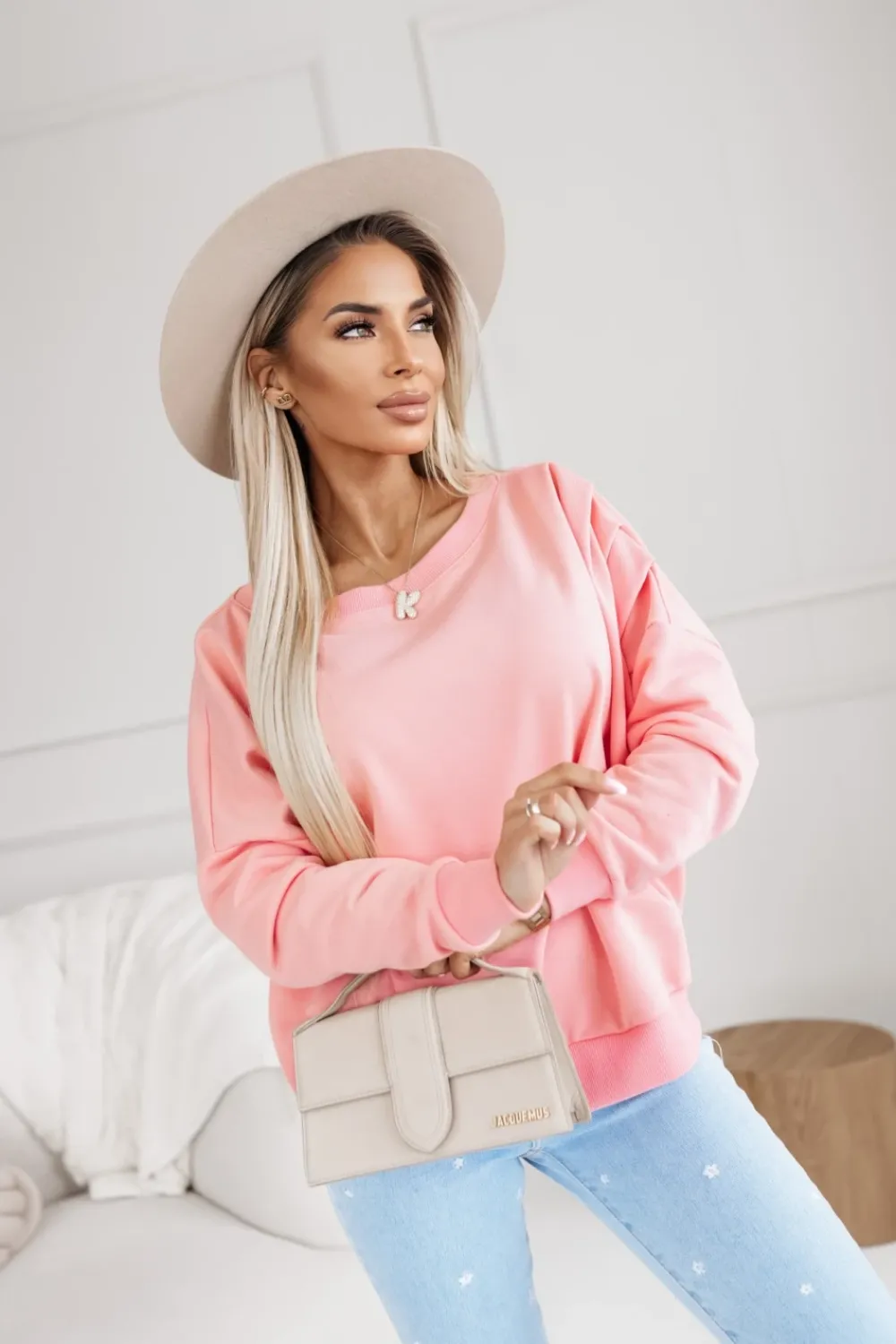 CandyTM BLUZA BAWEŁNIANA HANA Z MARSZCZENIAMI NA RAMIONACH MORELOWA