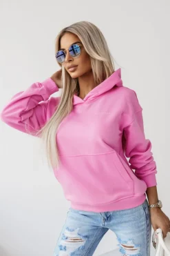CandyTM BLUZA BAWEŁNIANA Z MINIMALISTYCZNYM NAPISEM RÓŻOWA
