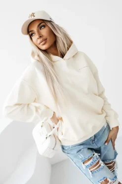 CandyTM BLUZA BAWEŁNIANA Z MINIMALISTYCZNYM NAPISEM ECRU