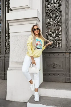 CandyTM BLUZA BAWEŁNIANA Z NADRUKIEM VACATION ŻÓŁTA