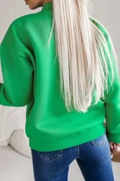 CandyTM BLUZA BOMBERKA OCIEPLANA ZAPINANA NA SUWAK ZIELONA