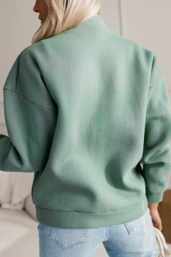 CandyTM BLUZA BOMBERKA OCIEPLANA ZAPINANA NA SUWAK ZIELONA