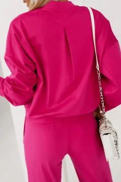 CandyTM BLUZA BOMBERKA REDIAL Z WISKOZY ZAPINANA NA ZAMEK MOCNY RÓŻ