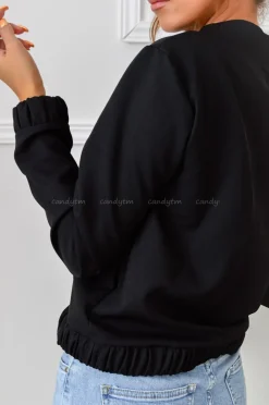 CandyTM BLUZA BOMBERKA ZIP CZARNA
