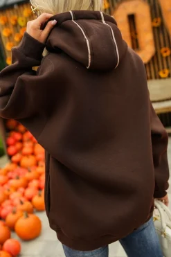 CandyTM BLUZA DRESOWA BAWEŁNIANA KLOE Z KAPTUREM CZEKOLADOWA