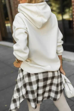 CandyTM BLUZA DRESOWA BAWEŁNIANA KANGURKA Z KAPTUREM ECRU