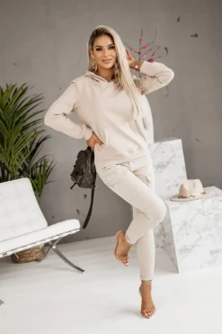 CandyTM BLUZA DRESOWA BAWEŁNIANA Z KAPTUREM BEŻOWA