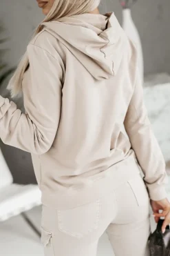 CandyTM BLUZA DRESOWA BAWEŁNIANA Z KAPTUREM BEŻOWA