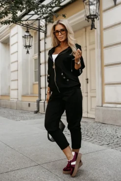 CandyTM BLUZA DRESOWA CHICAGO Z KAPTUREM ROZPINANA CZARNA