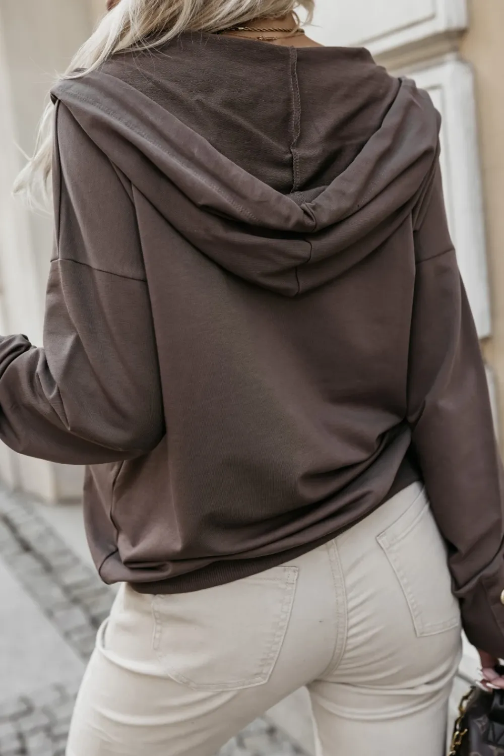 CandyTM BLUZA DRESOWA CHICAGO Z KAPTUREM ROZPINANA BRĄZOWA