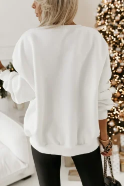 CandyTM BLUZA DRESOWA OCIEPLANA TIGER Z NADRUKIEM BIAŁA