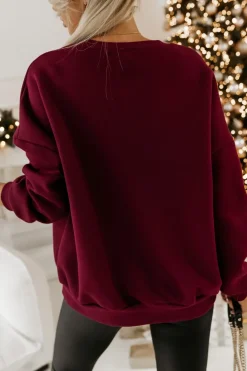 CandyTM BLUZA DRESOWA OCIEPLANA TIGER Z NADRUKIEM PIESKI BURGUNDOWA