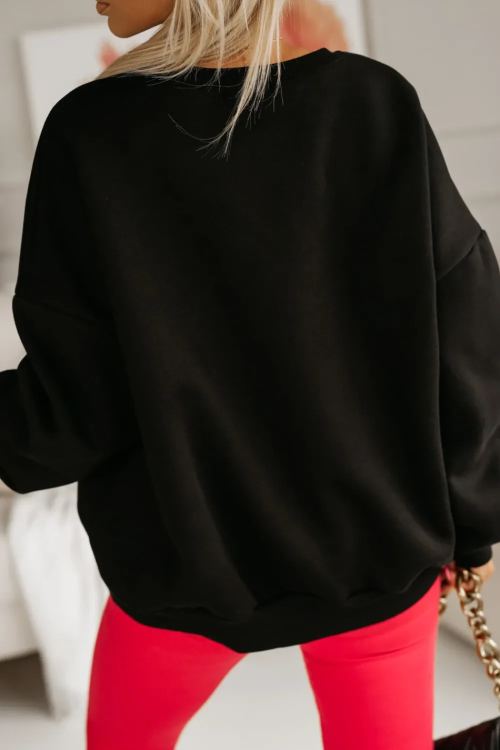 CandyTM BLUZA DRESOWA OCIEPLANA TIGER Z NADRUKIEM CZARNA