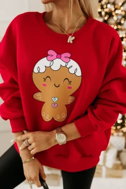 CandyTM BLUZA DRESOWA OCIEPLANA TIGER Z NADRUKIEM PIERNICZEK CZERWONA