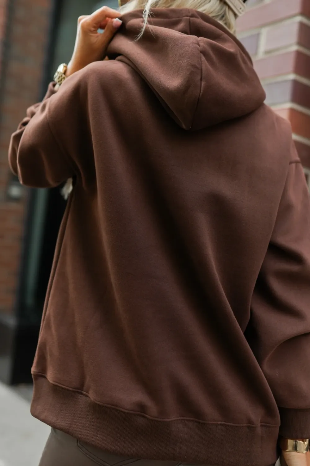 CandyTM BLUZA DRESOWA Z KAPTUREM LOS ANGELES CALIFORNIA CZEKOLADOWA