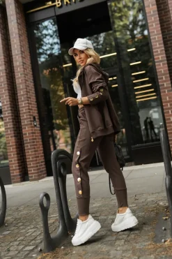 CandyTM BLUZA KYLIE ZAPINANA NA ZAMEK Z KAPTUREM CZEKOLADOWA