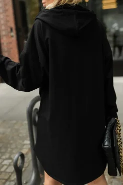 CandyTM BLUZA Z KAPTUREM KATE O KROJU PARKI CZARNA