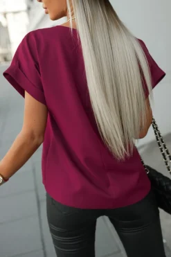 CandyTM BLUZKA AMORE Z DEKOLTEM W SEREK BURGUNDOWA