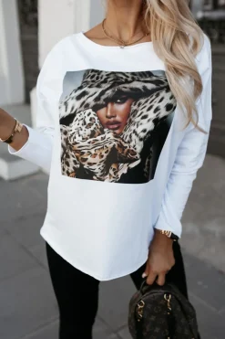 CandyTM BLUZKA BAWEŁNIANA BASIC LONG WOMAN BIAŁA