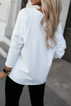 CandyTM BLUZKA BAWEŁNIANA BASIC LONG WOMAN BIAŁA