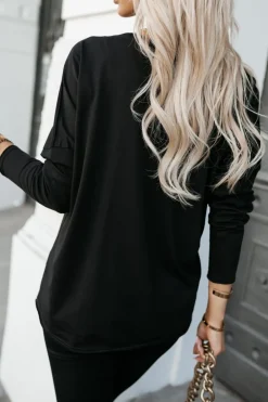 CandyTM BLUZKA BAWEŁNIANA BASIC LONG GEPARD CZARNA