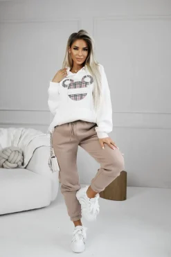 CandyTM SPODNIE DRESOWE ELISABETH OCIEPLANE Z GUMĄ W PASIE BEŻOWE