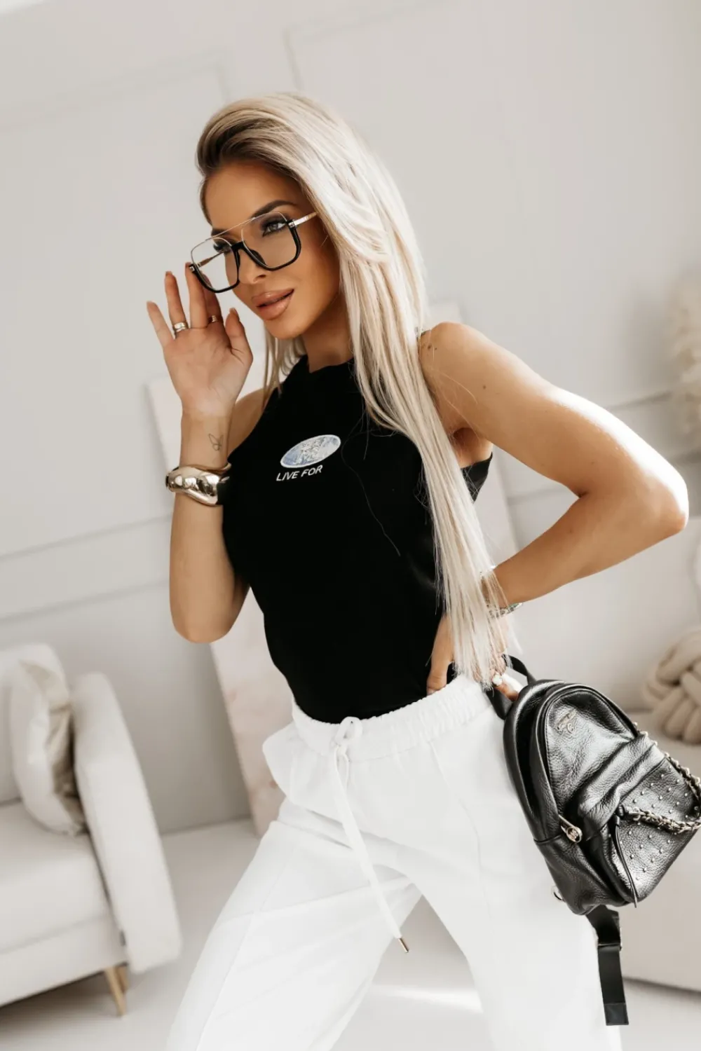 CandyTM TOP BOKSERKA LIVE FOR CZARNY