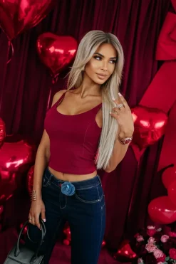 CandyTM TOP GIORGIA Z WYCIĘCIEM NA PLECACH BURGUDNOWY