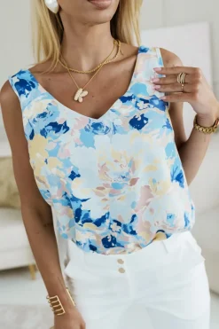 CandyTM TOP MIRABELL BŁĘKITNO-ŻÓŁTY