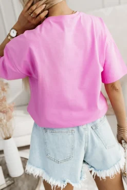 CandyTM T-SHIRT BAWEŁNIANY LA DOLCE VITA RÓŻOWY