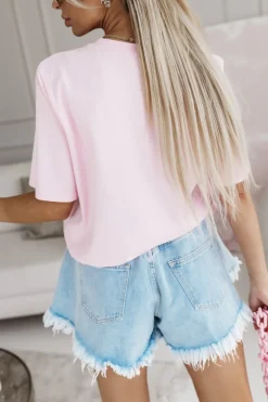 CandyTM T-SHIRT BAWEŁNIANY MOJITO PUDROWY RÓŻ