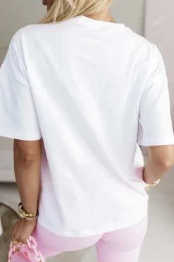 CandyTM T-SHIRT BAWEŁNIANY POSITIANO ITALY BIAŁY