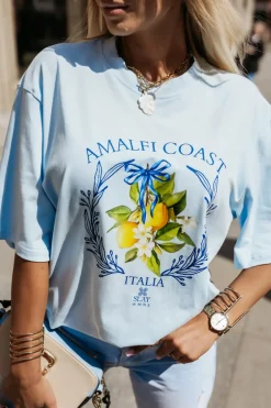 CandyTM T-SHIRT BAWEŁNIANY SLAY AMALFI BŁĘKITNY
