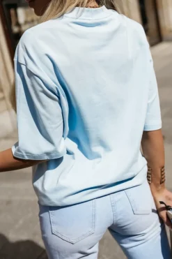 CandyTM T-SHIRT BAWEŁNIANY SLAY AMALFI BŁĘKITNY