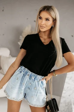 CandyTM T-SHIRT BAWEŁNIANY W SEREK EDAN CZARNY