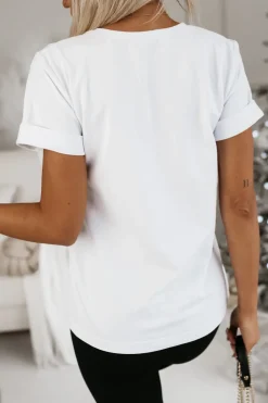 CandyTM T-SHIRT BAWEŁNIANY ŚWIĄTECZNY PIESEK BIAŁY