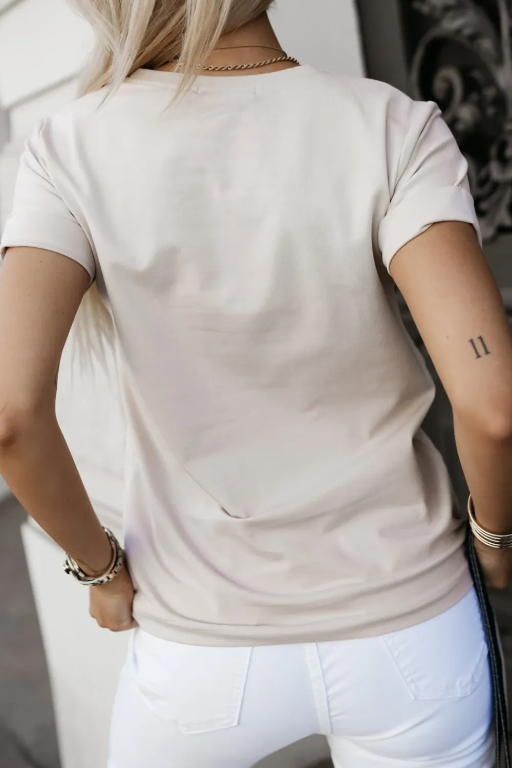 CandyTM T-SHIRT BAWEŁNIANY WOMAN BEŻOWY