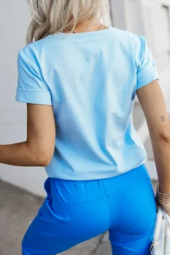 CandyTM T-SHIRT BAWEŁNIANY WOMAN BŁĘKITNY