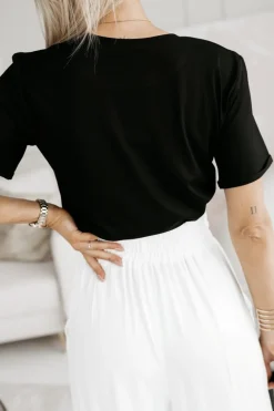 CandyTM T-SHIRT BAWEŁNIANY Z NADRUKIEM DZIEWCZYNKA W OKULARACH CZARNY