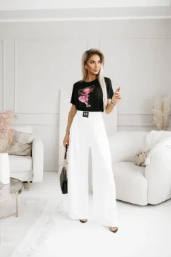 CandyTM T-SHIRT BAWEŁNIANY Z NADRUKIEM DZIEWCZYNKA W OKULARACH CZARNY