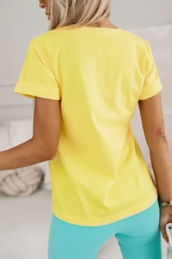 CandyTM T-SHIRT BAWEŁNIANY Z NADRUKIEM FRENCH FRIES ŻÓŁTY