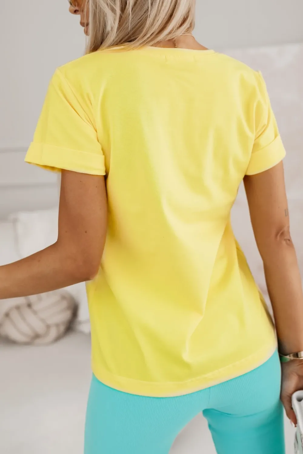 CandyTM T-SHIRT BAWEŁNIANY Z NADRUKIEM FRENCH FRIES ŻÓŁTY