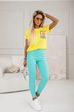 CandyTM T-SHIRT BAWEŁNIANY Z NADRUKIEM FRENCH FRIES ŻÓŁTY