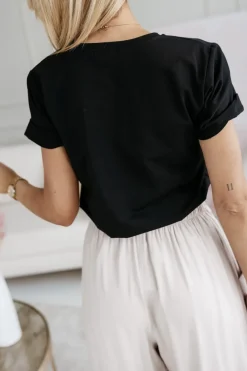 CandyTM T-SHIRT BAWEŁNIANY Z NADRUKIEM PIESEK W OKULARACH CZARNY