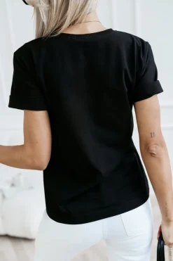 CandyTM T-SHIRT BAWEŁNIANY Z NADRUKIEM YORK TERRIER CZARNY