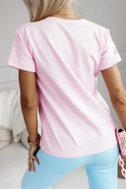 CandyTM T-SHIRT BAWEŁNIANY Z NADRUKIEM FRENCH FRIES RÓŻOWY