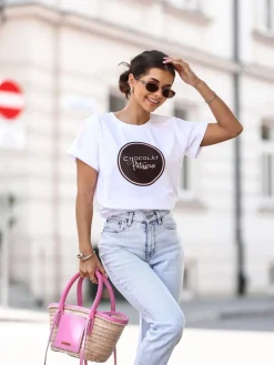 CandyTM T-SHIRT BAWEŁNIANY Z NADRUKIEM CHOCALAT BIAŁY