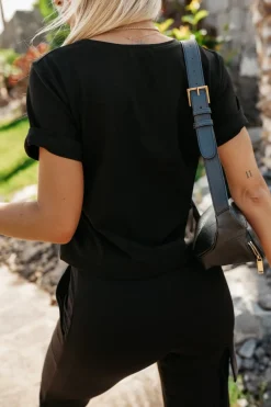 CandyTM T-SHIRT BAWEŁNIANY Z NAPISEM INTUITION CZARNY